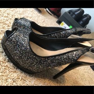 Guess black sparkle heel